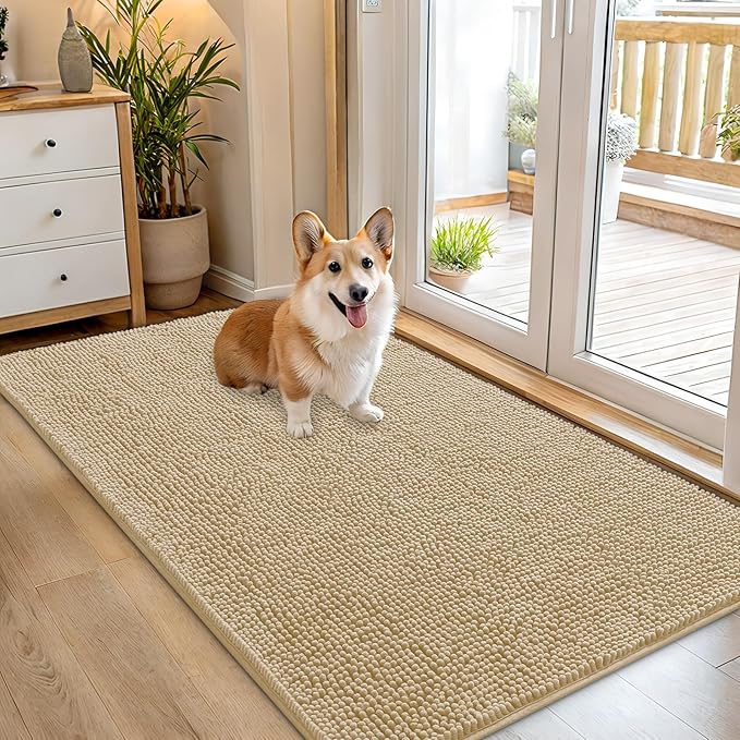 OLANLY Dog Door Mat for Muddy Paws 54x32, Absorbs Moisture and Dirt, Absorbent by OLANLY