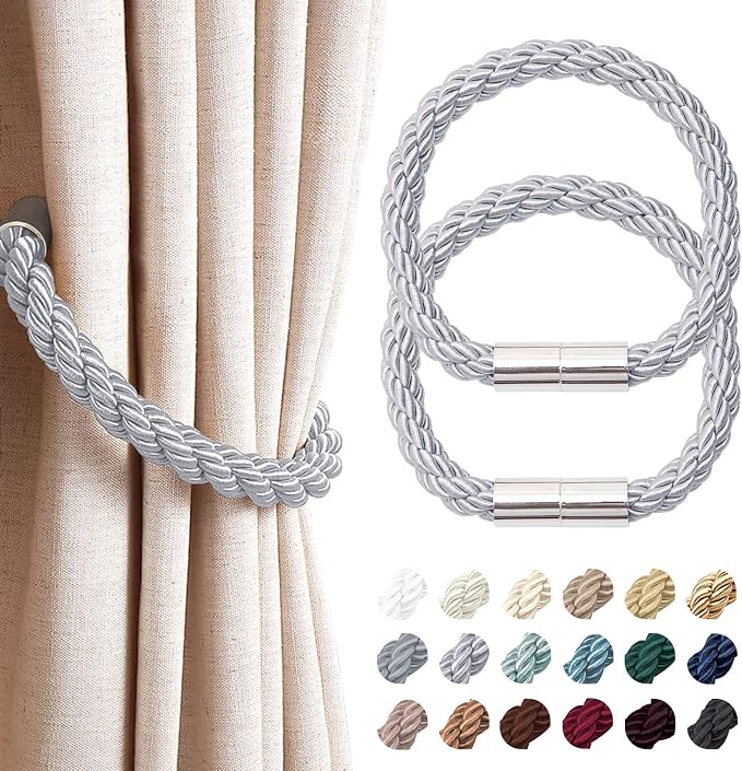 NICEEC 2 Pack Strong Magnetic Curtain Tiebacks Modern Simple Style Drape Tie by NICEEC