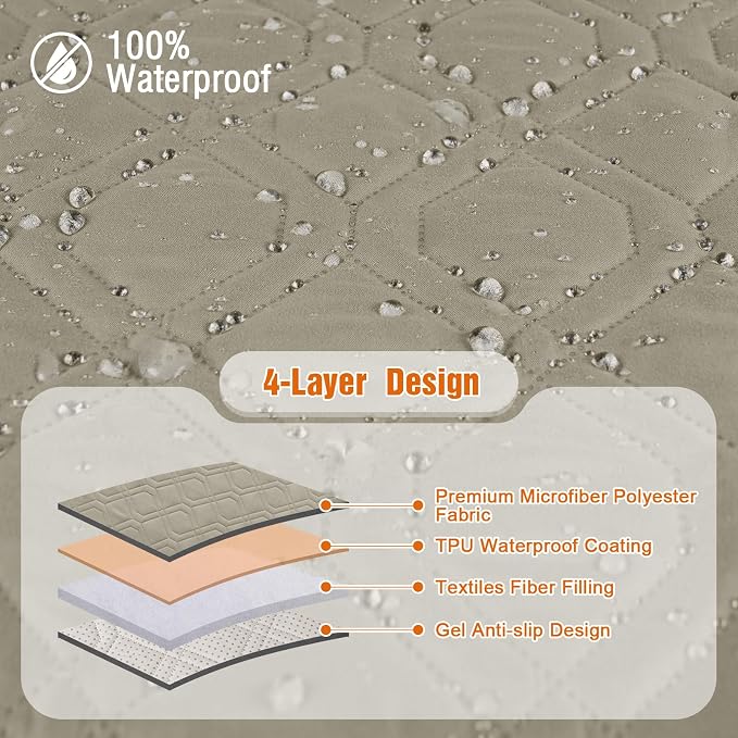 VANSOFY Waterproof Recliner Couch Covers, Sofa Covers 1-Piece Washable - Image 5