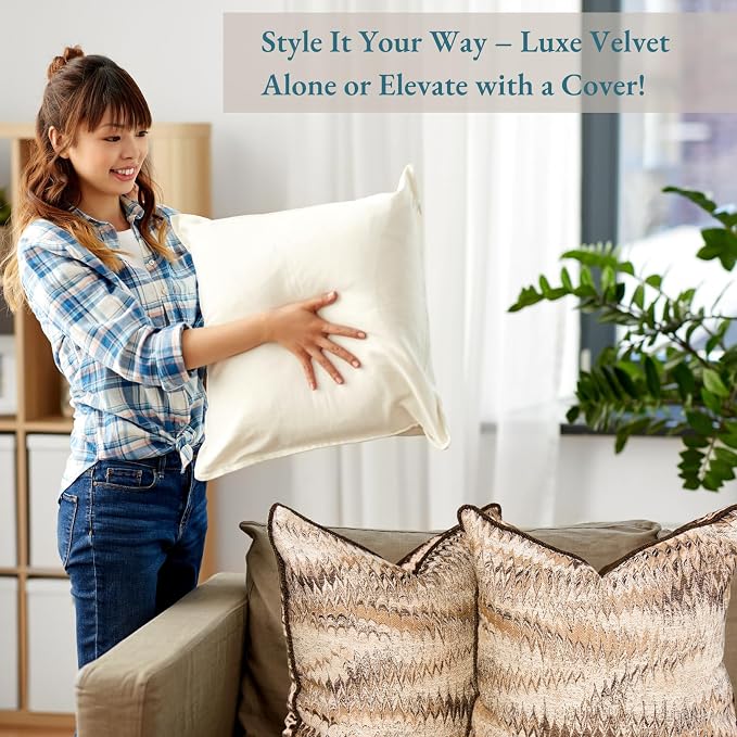 LANE LINEN Polyester Fiber Filled Decorative Cum Throw Pillow Inserts Pack of - Image 5