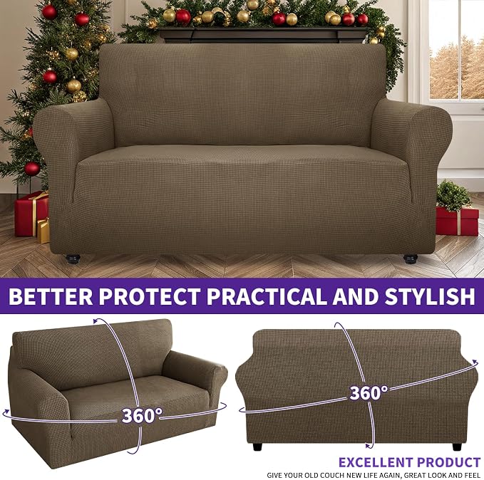 ZNSAYOTX Super Stretch Couch Cover Love Seat Sofa Covers - Image 2