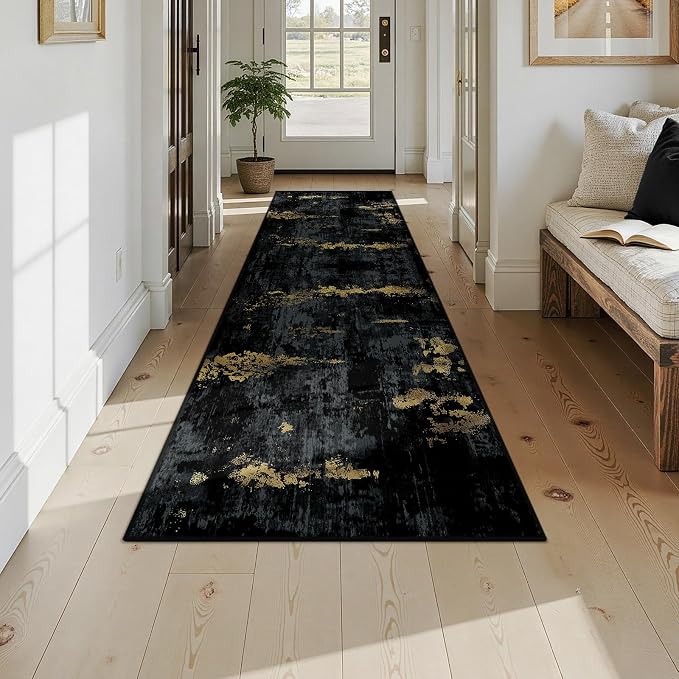 Washable Area Rugs 2'6''x10 Non-Slip Modern Abstract Soft - Image 2