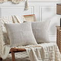 Fancy Homi 2 Packs Neutral Grey Decorative Throw Pillow Covers 18x18 Inch by Fancy+Homi