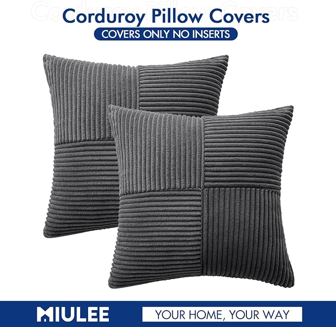 MIULEE Grey Decorative Throw Pillow Covers 18x18 Inch - Image 6