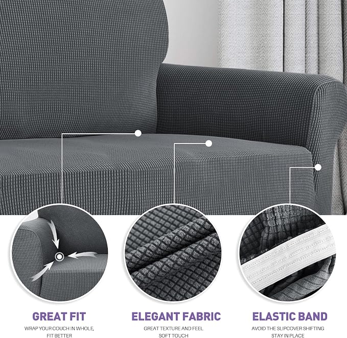 ZNSAYOTX Super Stretch Couch Cover Love Seat Sofa Covers - Image 3
