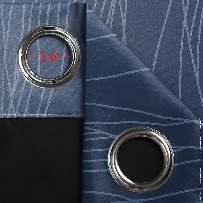 Estelar Textiler Navy Blue and Black Ombre Blackout Curtains 72 Inch Length 2 - Image 7
