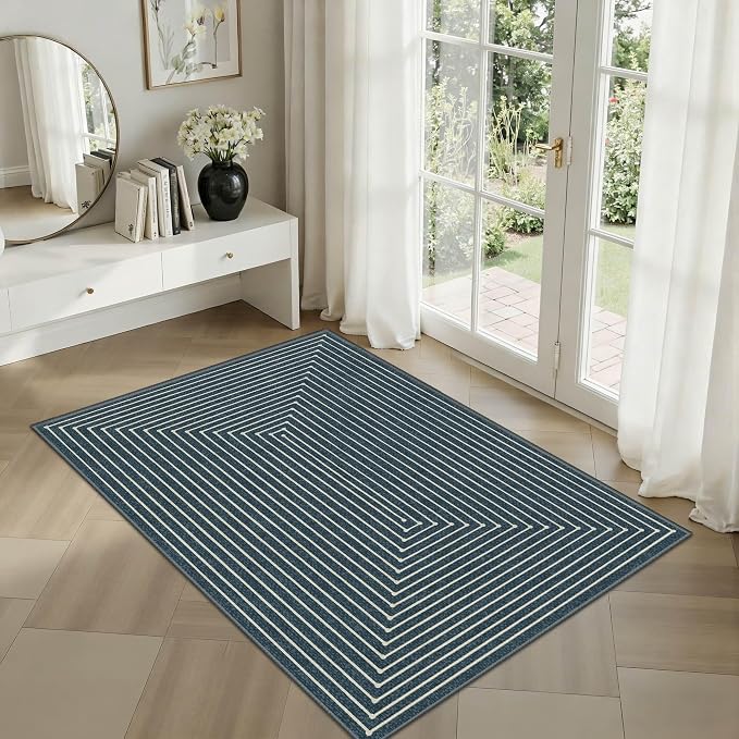 Latte&Fog 2x3 Entryway Rug, Small Modern Abstract Door Mat, Washable Kitchen - Image 2
