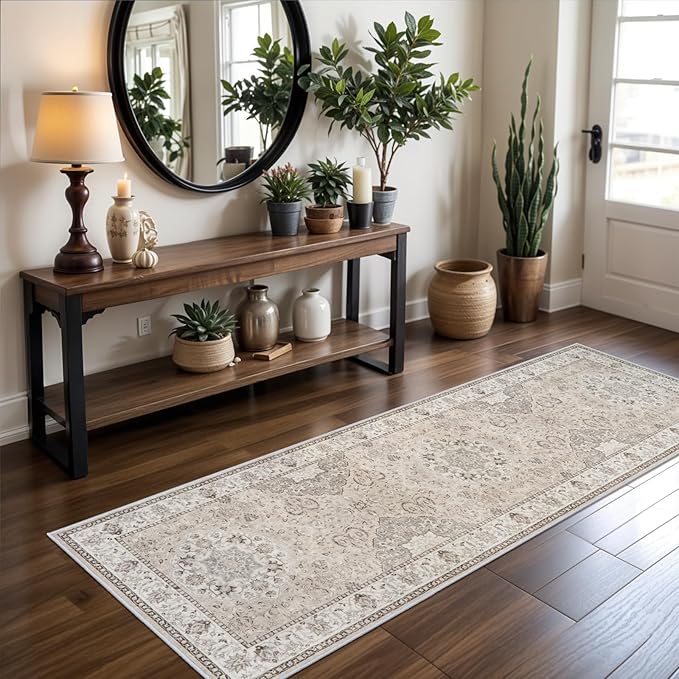 Washable 2x5 Hallway Runner Rug: Vintage Water Resistant Kitchen Entryway Rug - Image 7