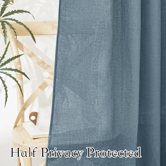 RYB HOME Linen Sheer Window Curtains - Image 5