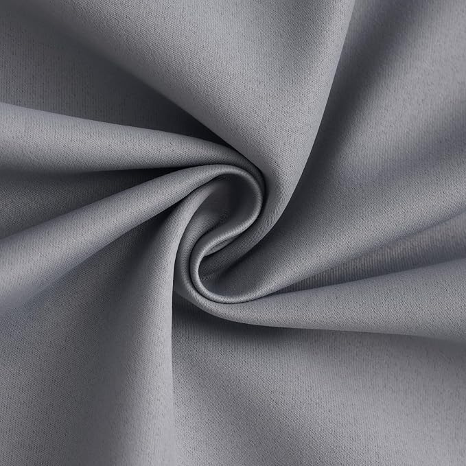 Yakamok Grey Room Darkening 100% Blackout Curtains Grommet Extra Wide Window - Image 3