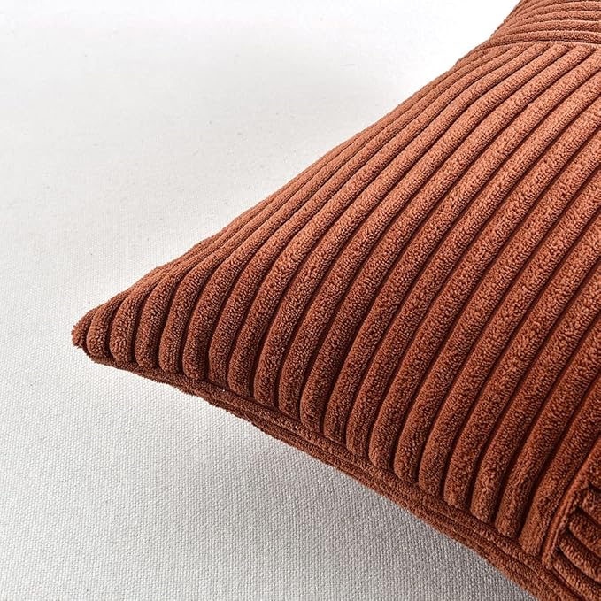 Fancy Homi 2 Packs Rust Lumbar Decorative Throw Pillow Covers 14x24 Inch - Image 5