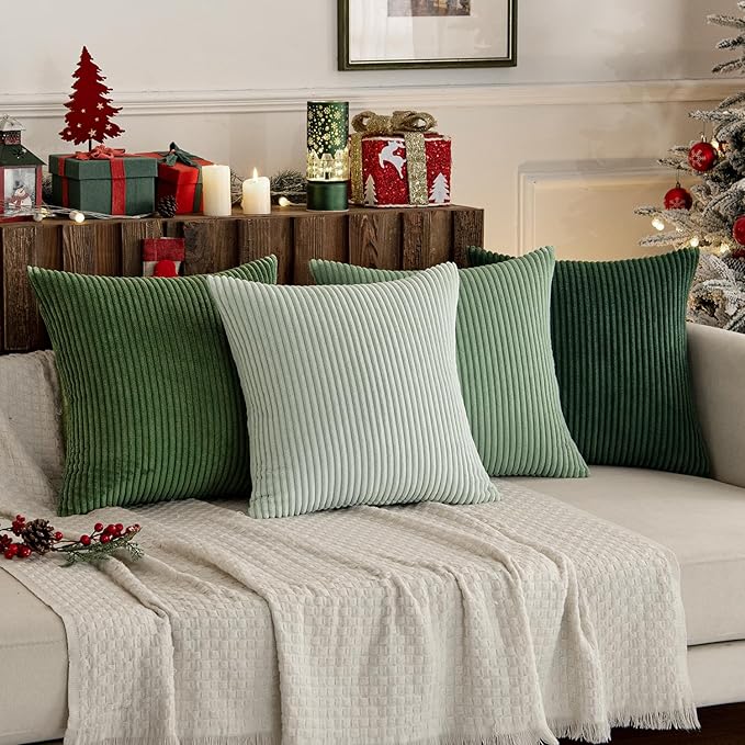 MIULEE Boho Farmhouse Sage Green Throw Pillow Covers 22x22 Inch Set of 4 - Image 9