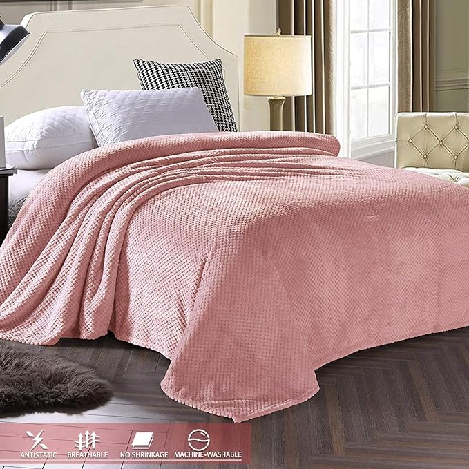 Exclusivo Mezcla Fleece Bed Blanket Twin Size, Super Soft and Warm Blankets - Image 3