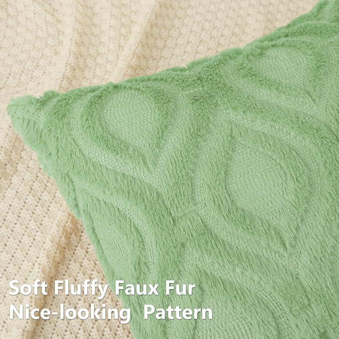 decorUhome Summer Throw Pillow Covers 12x20 Inch Set of 2, Soft Plush Faux Wool - Image 2