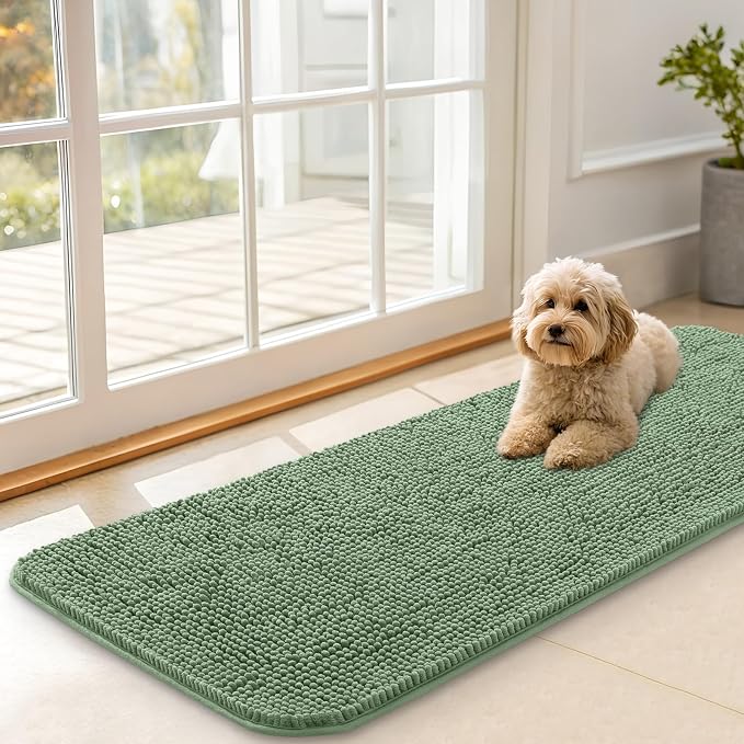 OLANLY Dog Door Mat for Muddy Paws 47x17, Absorbs Moisture and Dirt, Absorbent by OLANLY