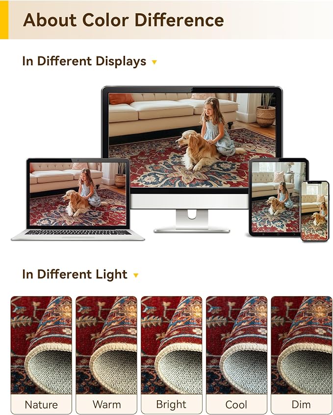 RELEANY Washable Area Rug, Large 10'x12', Water Repellent, Pet Friendly - Image 7