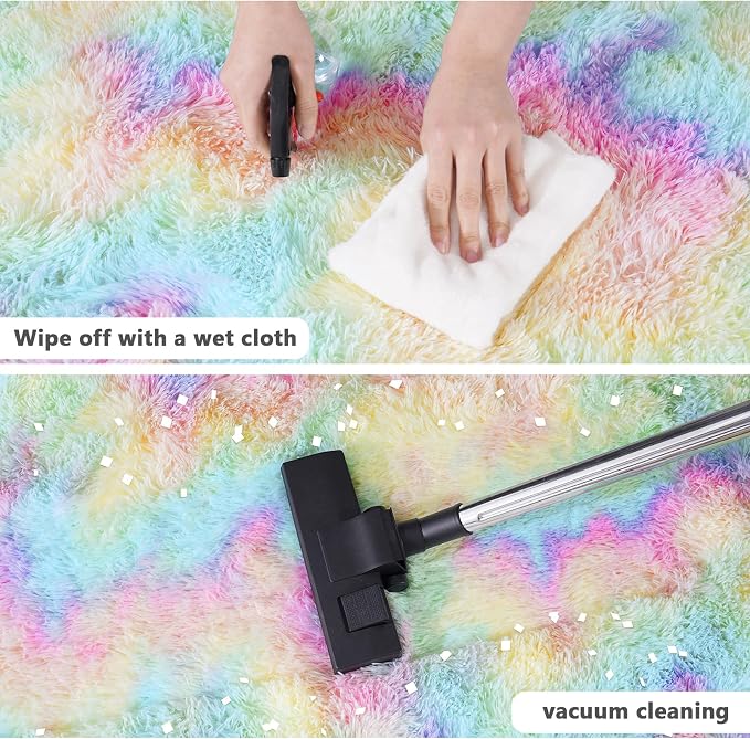 4x4.6 Feet Rainbow Hexagon Rugs - Image 4