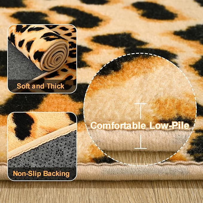 Amearea Soft Leopard Rugs for Bedroom Living Room, 3x5 Modern Cheetah Print - Image 3