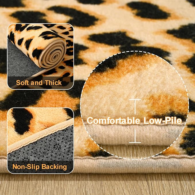 Amearea Soft Leopard Runner Rugs - Image 3