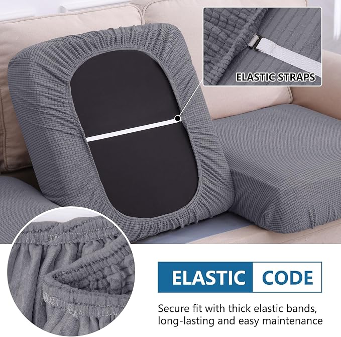 hyha Waterproof Sectional Couch Covers, Non Slip Sofa Couch Cushion Covers L - Image 4
