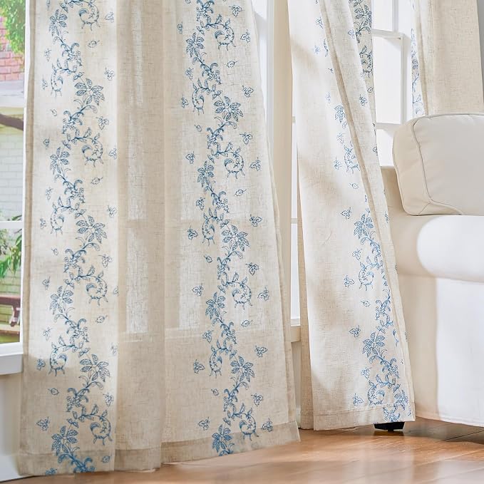 jinchan Evelyn Embroidered Linen Curtains - Image 4