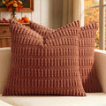 MIULEE Fall Euro Decorative Throw Pillow Covers 26x26 Dark Rust Pack of 2 | by MIULEE