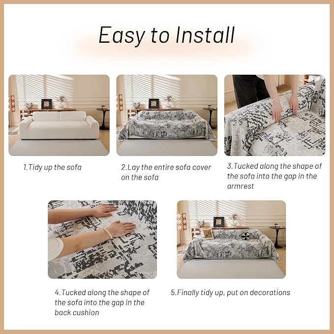 MYSKY HOME Boho Couch Cover Sofa Covers, Couch Covers - Image 8