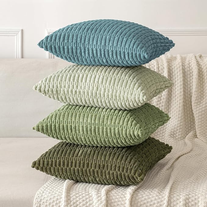 MIULEE Pack of 2 Corduroy Decorative Throw Pillow Covers 20x20 Inch Soft Boho - Image 4