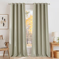 NICETOWN Faux Linen Beige Blackout Curtains 84 inches Long by NICETOWN