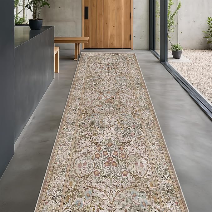 Moss Green 3x10 ft Extra Long Wide Runner Rug - Image 3