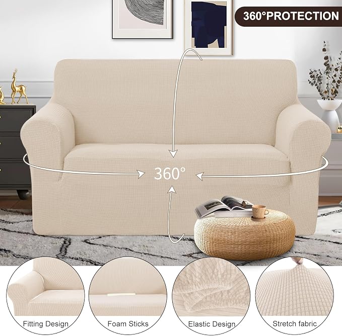 U-NICE HOME Loveseat Cover Stretch Couch Cover Sofa Cover Sofa Slipcover - Image 3
