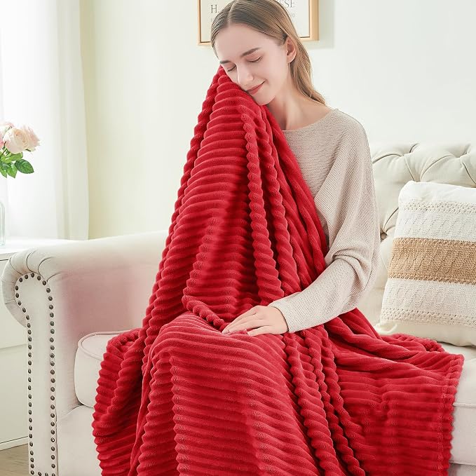 BEDELITE Fleece Blanket King Size – 3D Ribbed Jacquard Soft and Warm Decorative - Image 3
