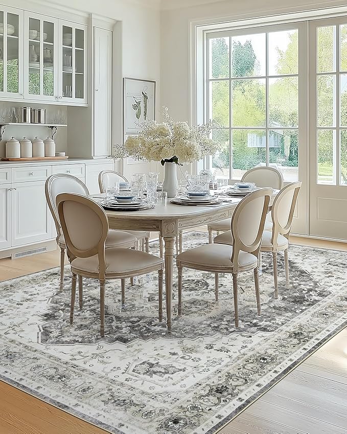 AMADA HOMEFURNISHING 9x12 Area Rug, Washable Low-Profile Large Area Rug - Image 7