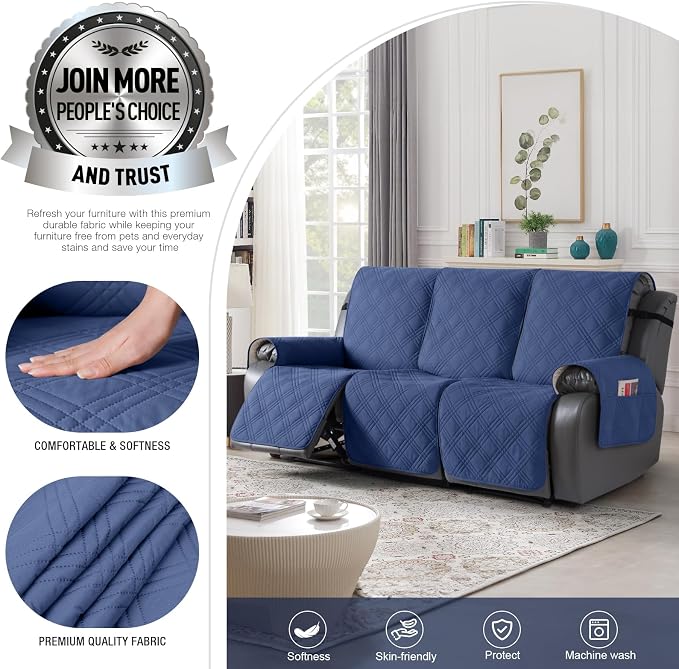 TAOCOCO 100% Waterproof Recliner Sofa Cover, Non Slip Split Couch Covers - Image 3