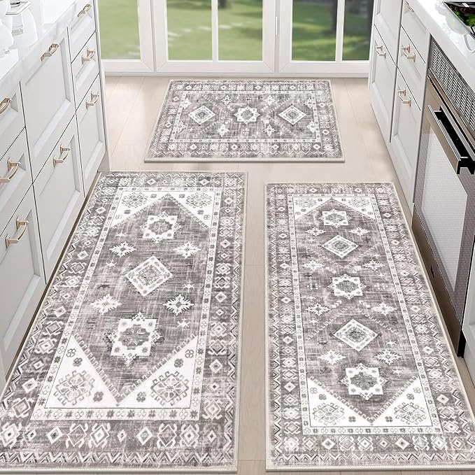 HEBE Boho Kitchen Rug Sets 3 Piece by HEBE