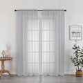 OWENIE Light Grey Sheer Curtains 78 inches Long 2 Panels Set by OWENIE