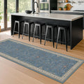 Light Blue 2x7 Washable Kitchen Runner by HazoHaus