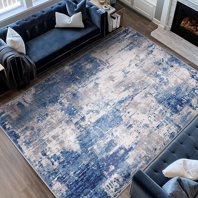Washable Area Rugs 10'x12' Non-Slip Modern Abstract Soft - Image 2