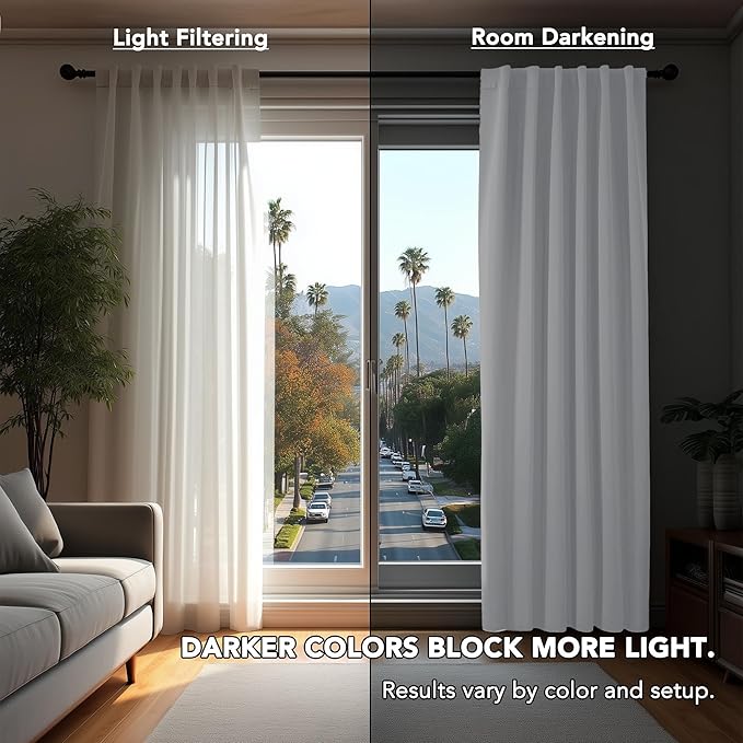 Deconovo Room Darkening Curtains, Thermal Insulated Noise-Reducing Window Panels - Image 3