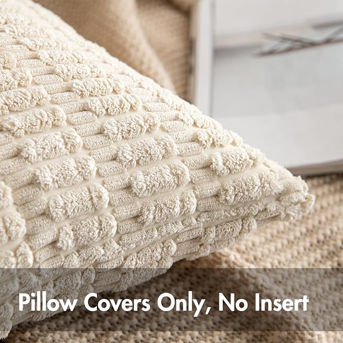 MIULEE Pack of 2 Corduroy Decorative Throw Pillow Covers 18x18 Inch Soft Boho - Image 4