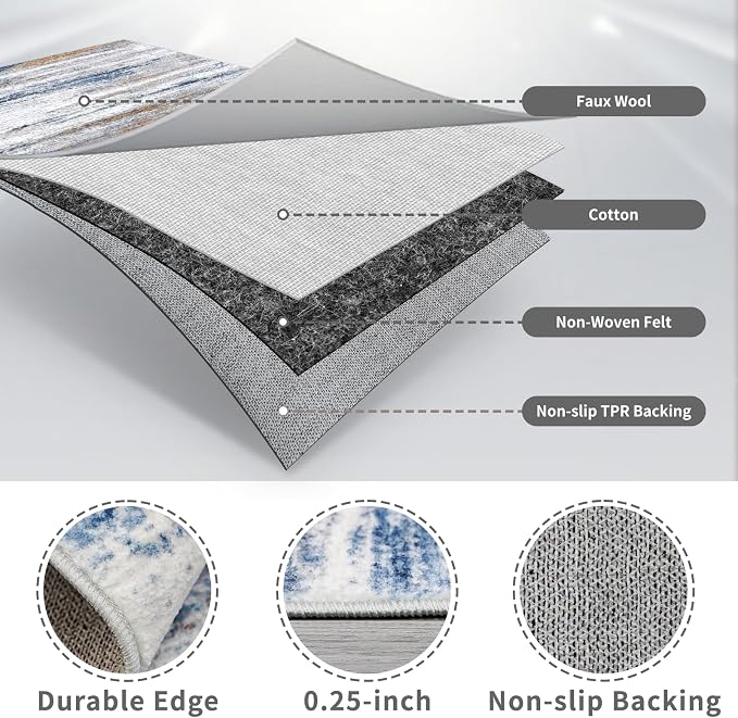 5x12 Runner Rug for Wide Hallway: Long Washable Runners for Entryway Living - Image 4