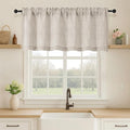 OVZME Valance for Windows, Light Filtering Faux Linen Textured Small Kitchen by OVZME