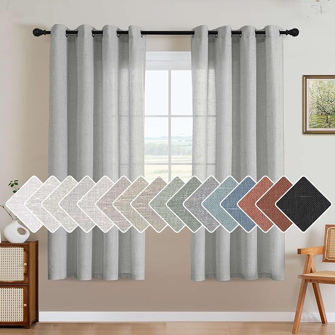 H.VERSAILTEX Living Room Linen Curtains Home Decorative Nickel Grommet Curtains by HVERSAILTEX