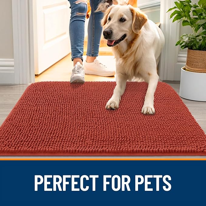 OLANLY Dog Door Mat for Muddy Paws 44x24, Absorbs Moisture and Dirt, Absorbent - Image 6