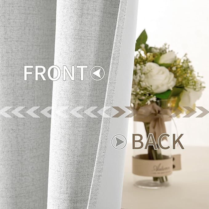 MIULEE 100% Blackout Linen Textured Curtains - Image 6