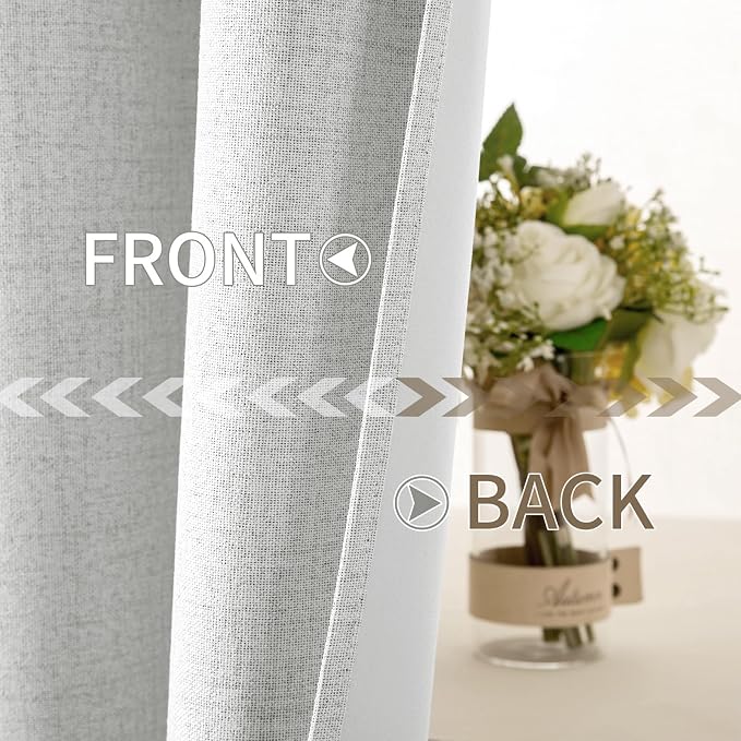 MIULEE 90 Inches Linen Textured Curtains - Image 6