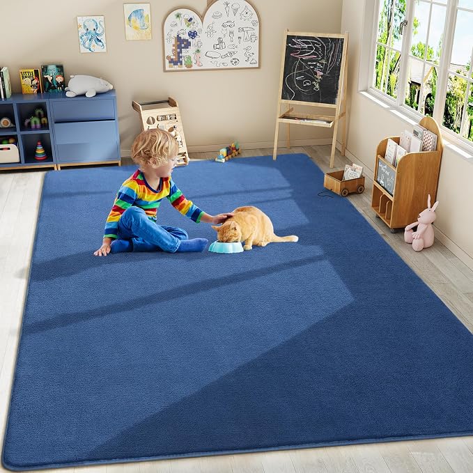Amearea Large Modern Area Rugs for Bedroom Living Room, 6x9 Feet Blue Thickened - Image 9