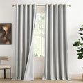 NICETOWN Grey Long Linen Full Shade Panels, Pair of Thermal Insulated & Energy by NICETOWN