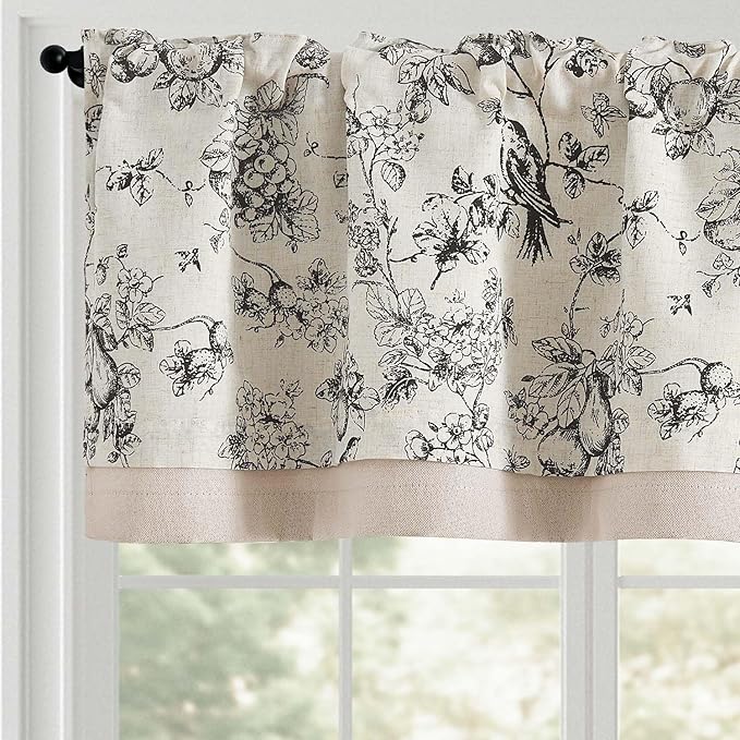 jinchan Linen Valance Curtain for 16 Inch Rustic Farmhouse Country Windows for by JINCHAN