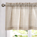 jinchan Valance Curtain Linen Textured Striped Window Curtain by JINCHAN